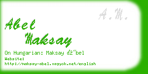 abel maksay business card